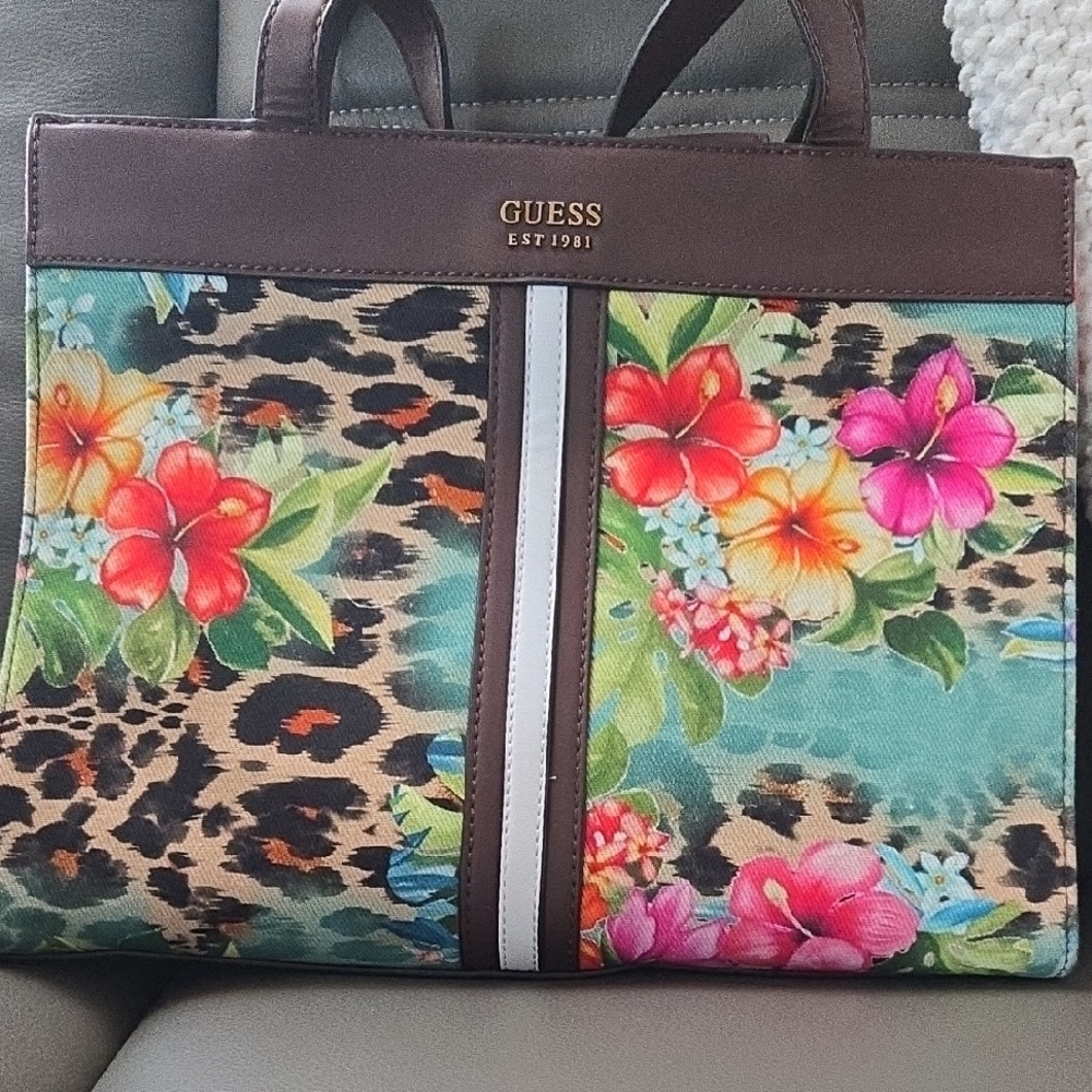 GUESS Floral and Leopard Print Women's Bag